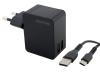 AVACOM HomeNOW síťová nabíječka 3,4A se dvěma výstupy, černá barva (USB-C kabel)