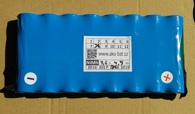 Bateriová sestava 9,6V 4500mAh z článků FDK HR-4/3FAU NiMH 