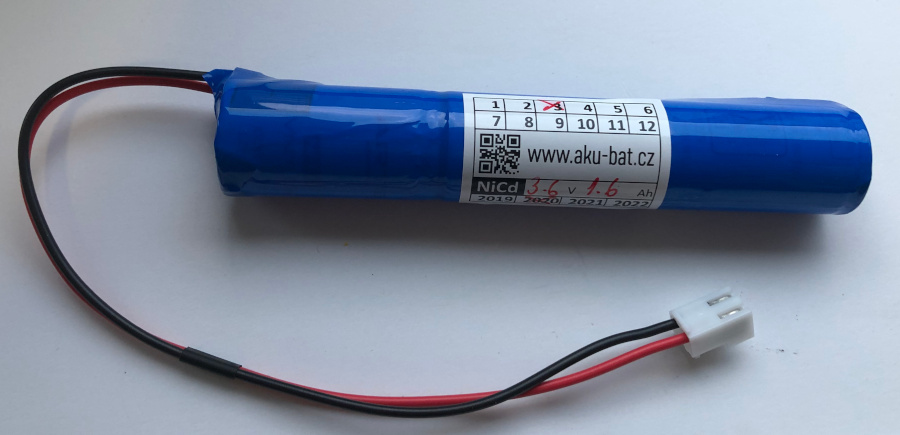 Baterie pro nouzová světla NiCd 3,6V 1600mAh s konektorem VHR-2N