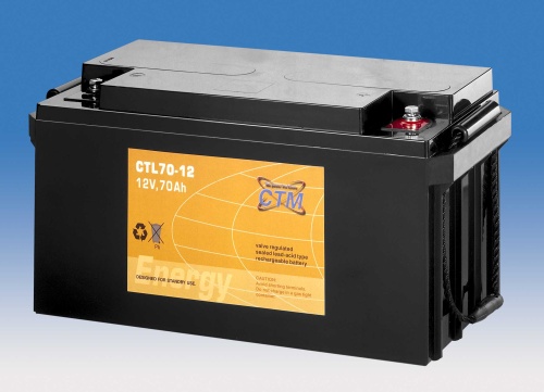 Akumulátor CTM 12V 70Ah CTL12-70 závit M6 životnost 10-12let