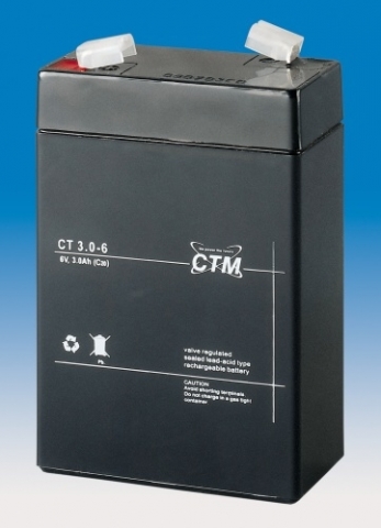 CTM 6V 3Ah olověný akumulátor CT 3.0-6, CT6-3