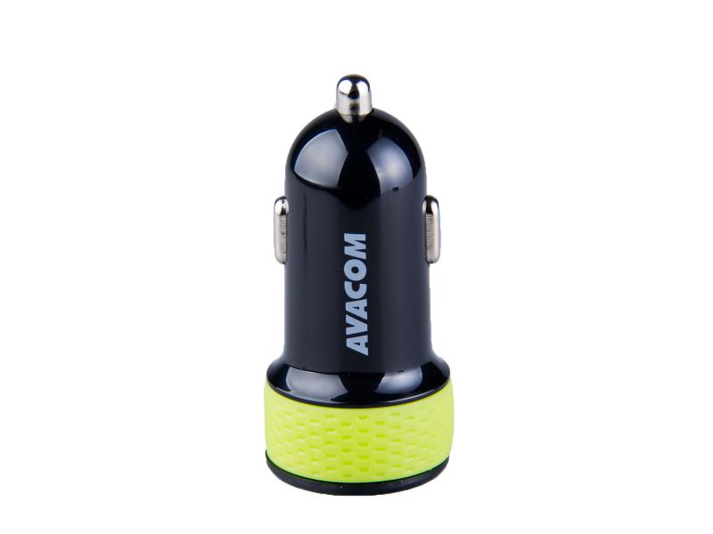 AVACOM nab&iacute;ječka do auta se dvěma USB v&yacute;stupy 5V/1A - 3,1A, černo-zelen&aacute; barva