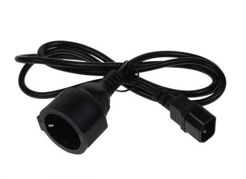 Síťový kabel pro výstup UPS - redukce PC konektor (IEC) na běžnou zásuvku (schuko)