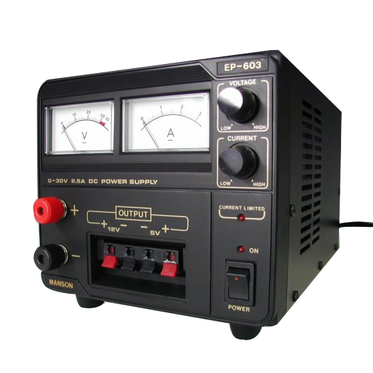 Laboratorní zdroj MANSON 0-30 VDC / 2,5 A, 75 W, EP-603