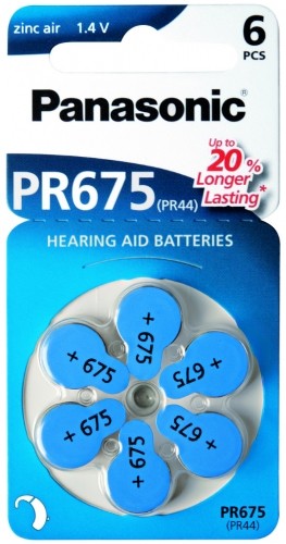 Baterie do naslouchade PANASONIC Zinc-Air PR675 - Blister 6ks