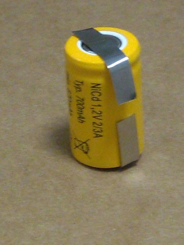 Akumulátor NiCd Mexcel 2/3A s pájecími kontakty 1/U, 700 mAh