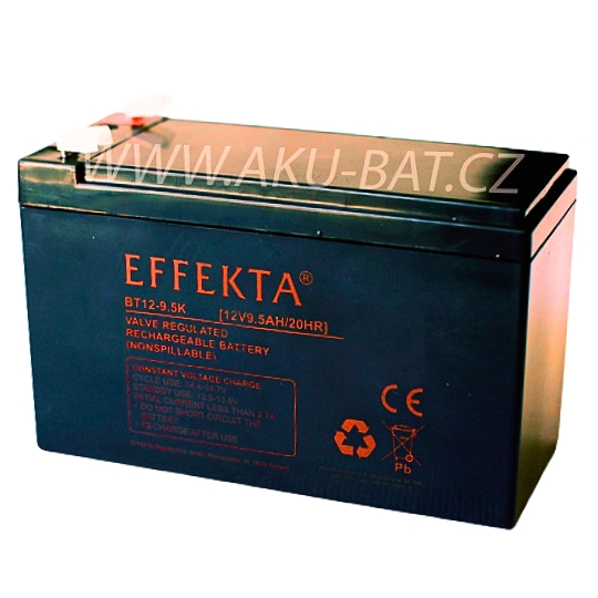 Olověný akumulátor Effekta 12V 9,5Ah BT12-9,5 faston 250