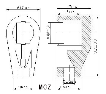 Anodová čepička pro elektronky G807 - MCZ
