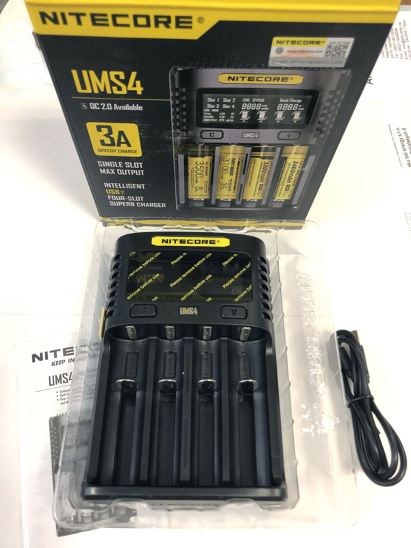 Nitecore UMS4 inteligentní nabíječka Li-Ion, LiFePo4, Ni-MH, Ni-CD 