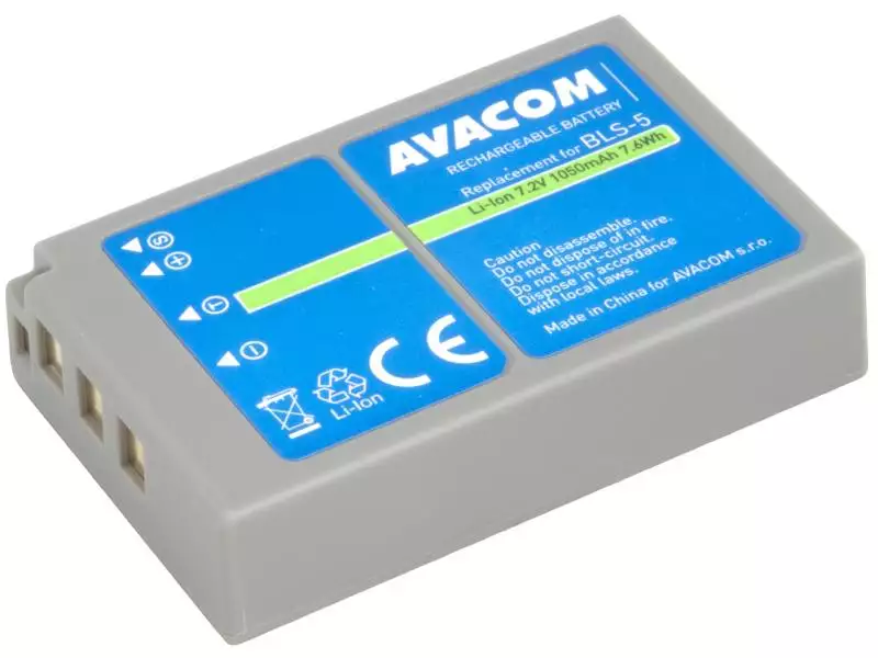 Olympus BLS-5, BLS-50 Li-ion 7.2V 1050mAh 7.6Wh