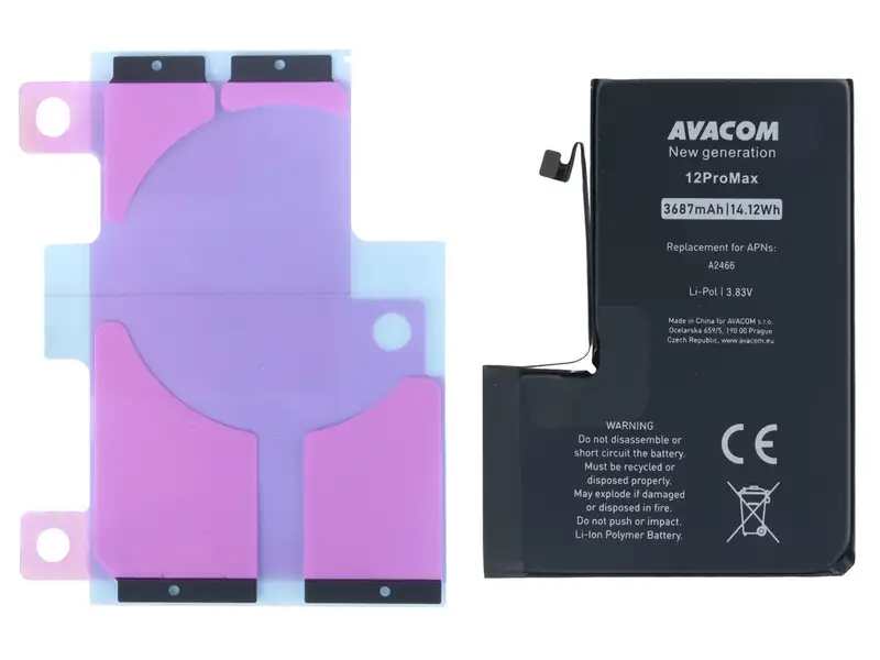 Baterie pro Apple iPhone 12 Pro Max, Li-Ion 3,83V 3687mAh (n&aacute;hrada A2466)