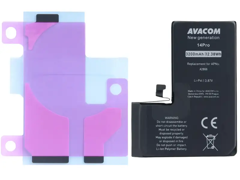 Baterie pro Apple iPhone 14 Pro, Li-Ion 3,87V 3200mAh (n&aacute;hrada A2866)
