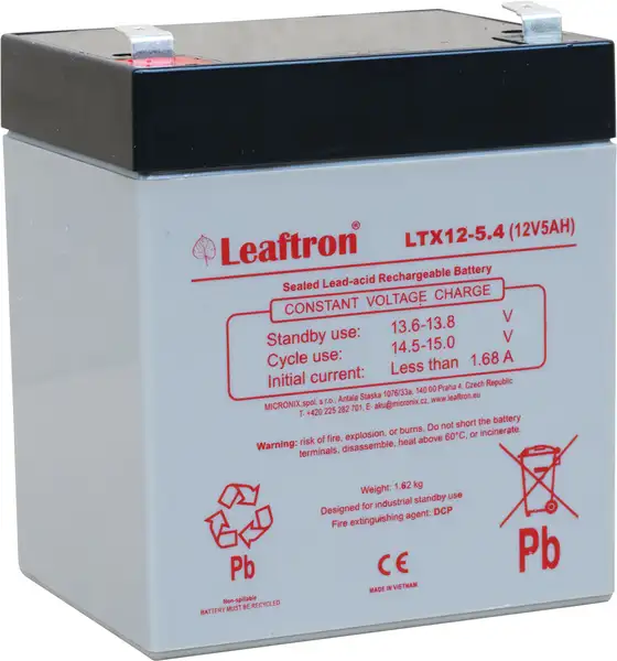 akumulátor Leaftron LTX12-5,4 T2 (12V/5,4Ah)