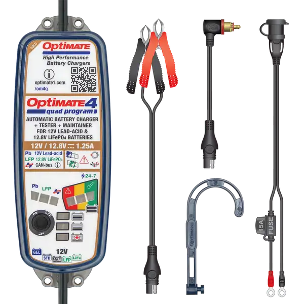 nabíječka OPTIMATE 4 QUAD PROGRAM PREMIUM (12V/1,25A) TM630-PR